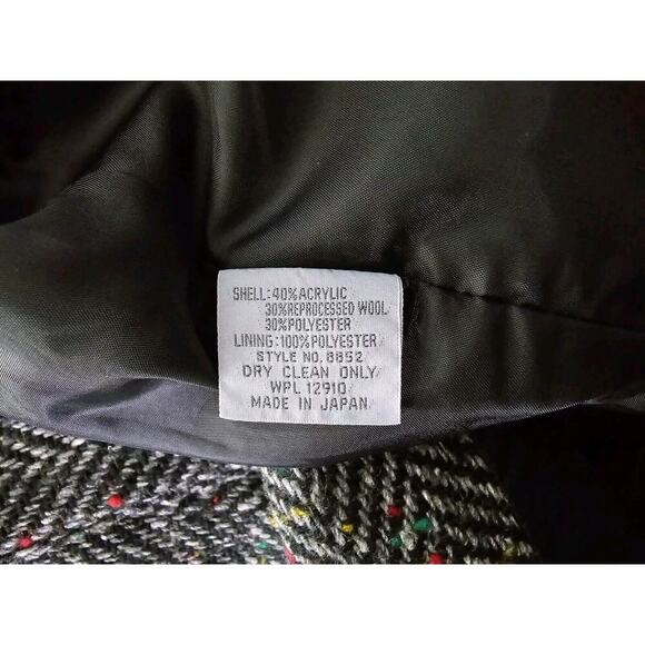 Vintage JP Japan Rainbow Confetti Herringbone Tweed Blazer Coat Womens Large 14 - Picture 13 of 13